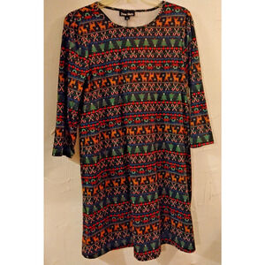 Dress Works Ladies Christmas Reindeer Canes M Novelty Shift Dress NWT Holiday